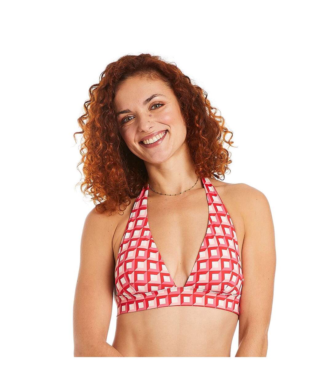 Haut de maillot de bain triangle rouge Ibiza-2