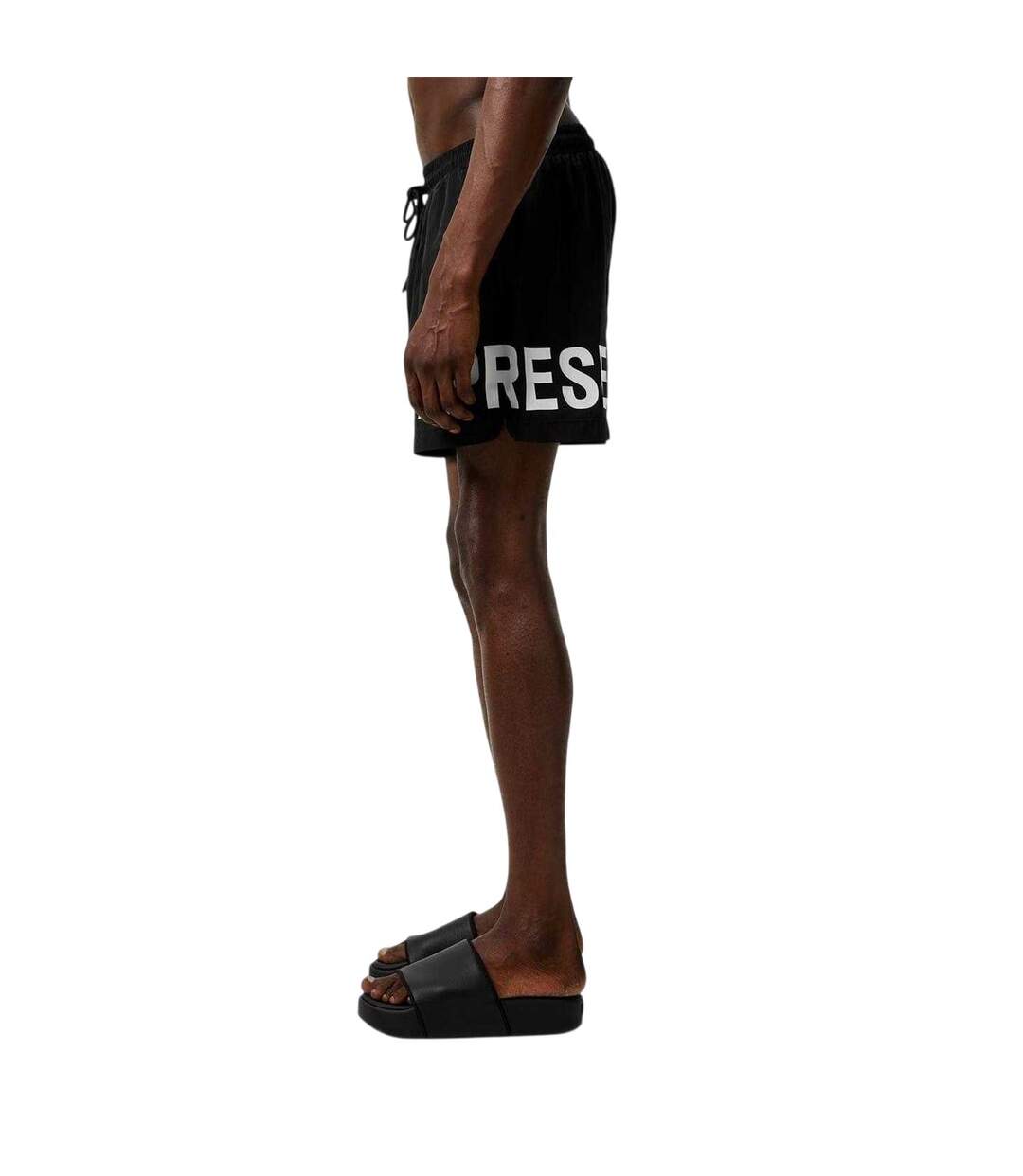 Mens Text Logo Polyester Swim Shorts Black Replay-4