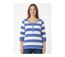 MAYFLOWER DOMINGO2 - Tee-shirt manches 3/4 en coton à rayures blanches et bleues-1