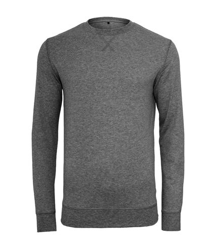 Build Your Brand Mens Plain Light Crewneck Sweater (Charcoal)