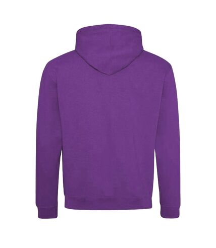 Awdis Varsity Hooded Sweatshirt / Hoodie (Purple/Heather Gray)