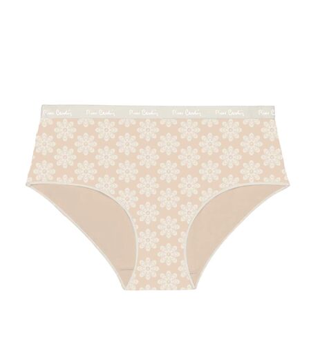 Lot de 3 culottes femme  en coton uni imprimé ceinture fine 2cm Pck49 Pierre Cardin