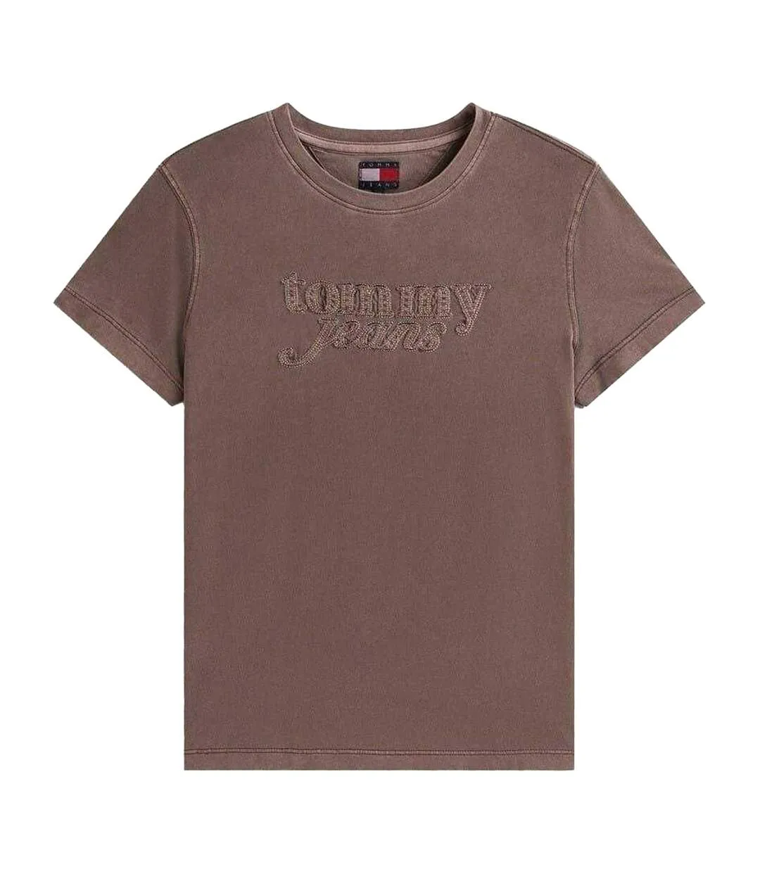 T-shirt Manches Courtes Motif/style Texte Femme Noir Marron Clair Tommy Jeans-2