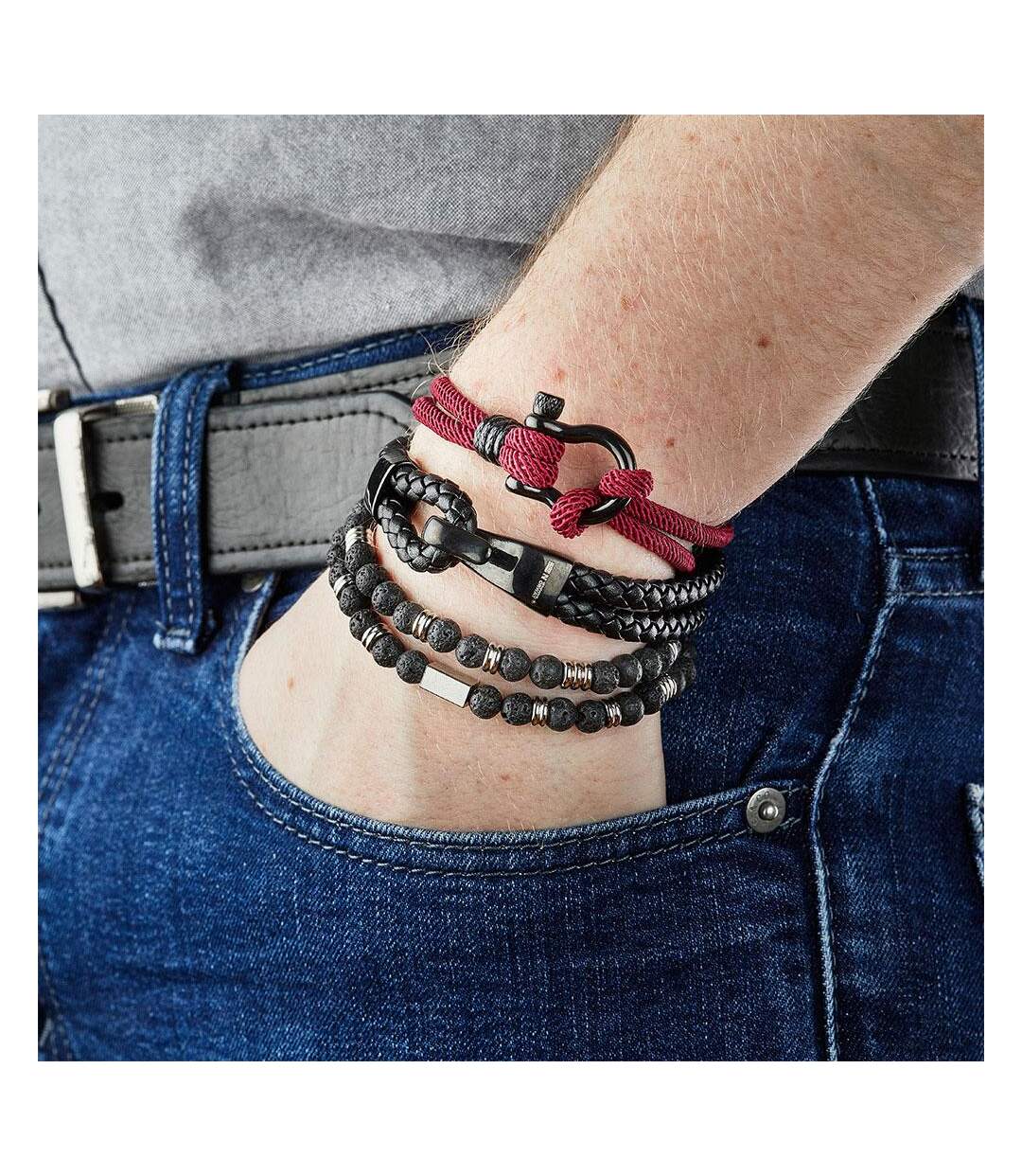 Bracelet noir geographical norway 315011 - taille unique-2