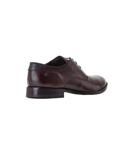 Base London Mens Bertie Leather Derby Shoes (Black) - UTFS10032