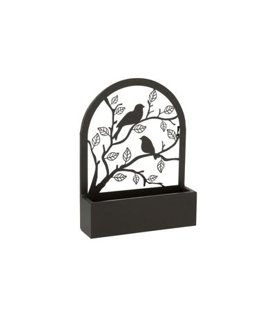 Jardinière Murale en Métal Oiseaux 41cm Noir