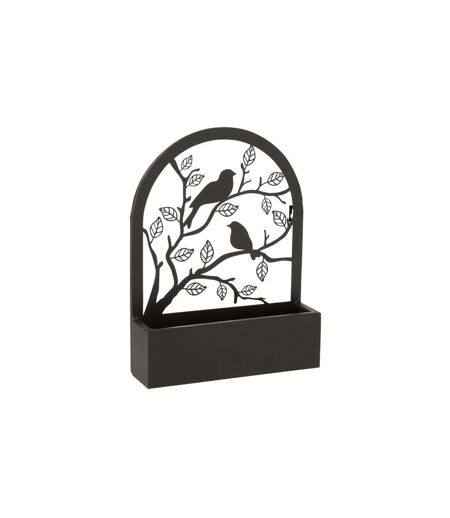 Jardinière Murale en Métal Oiseaux 41cm Noir