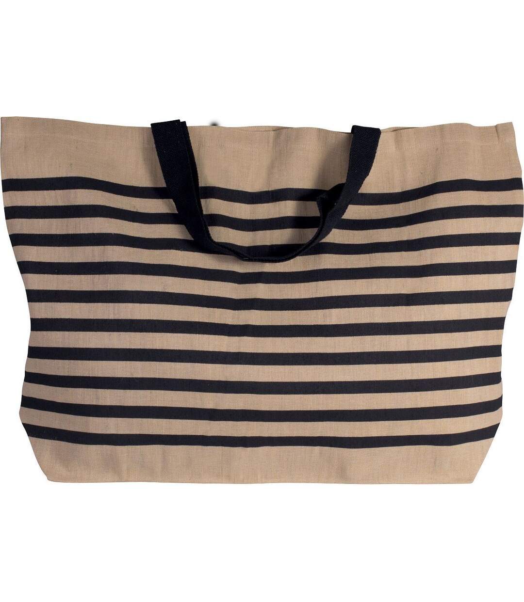 Sac en toile fourre tout - KI0228 - rayé beige et bleu marine-1