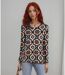 Tee shirt femme imprimé manches longues - Col arrondi - Confort et durabilité-3
