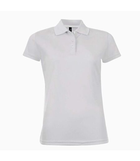 SOLS Womens/Ladies Performer Short Sleeve Pique Polo Shirt (White)