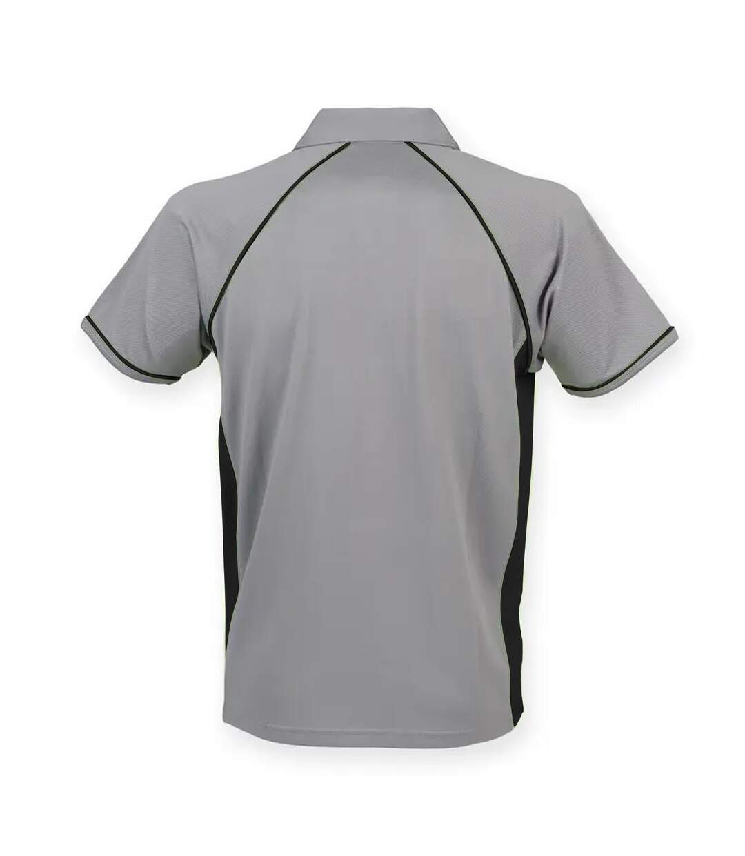 Finden & Hales Mens Piped Performance Sports Polo Shirt (Gunmetal Gray/Black)