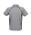 Finden & Hales Mens Piped Performance Sports Polo Shirt (Gunmetal Gray/Black)