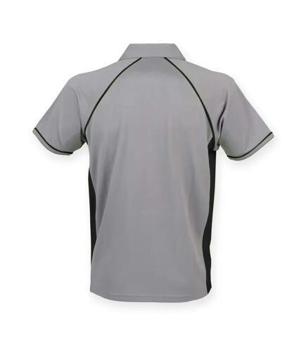 Finden & Hales Mens Piped Performance Sports Polo Shirt (Gunmetal Gray/Black) - UTRW427