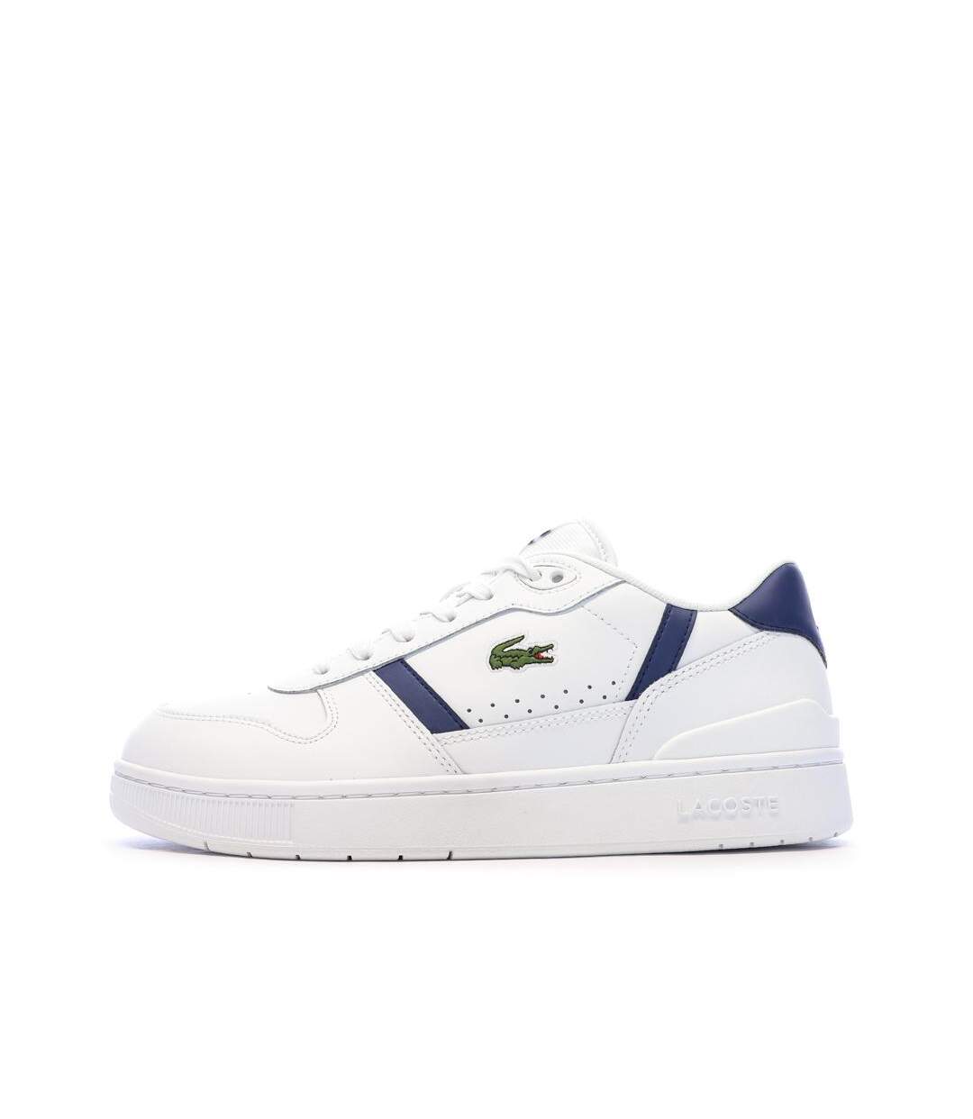 Baskets blanc/bleu homme lacoste t-clip set 224-1