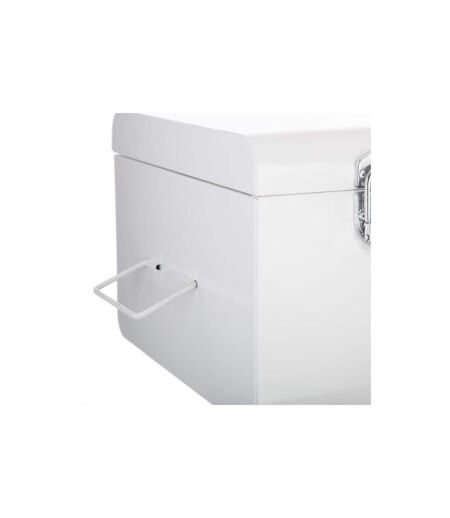 Lot de 2 Malles de Rangement Métal Cantine 47cm Blanc