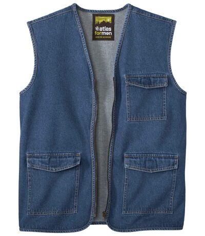 Gilet Reporter Sans Manches en Jean 