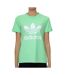 T-shirt Vert Femme Adidas Trefoil