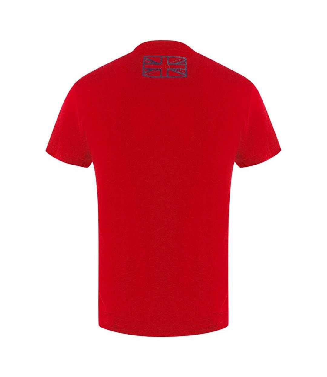 Mens London 1851 Logo Taped T-shirt Red Aquascutum-2