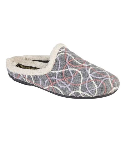 Sleepers Womens/Ladies Katie Knitted Patterned Mule Slippers (Grey) - UTDF1431