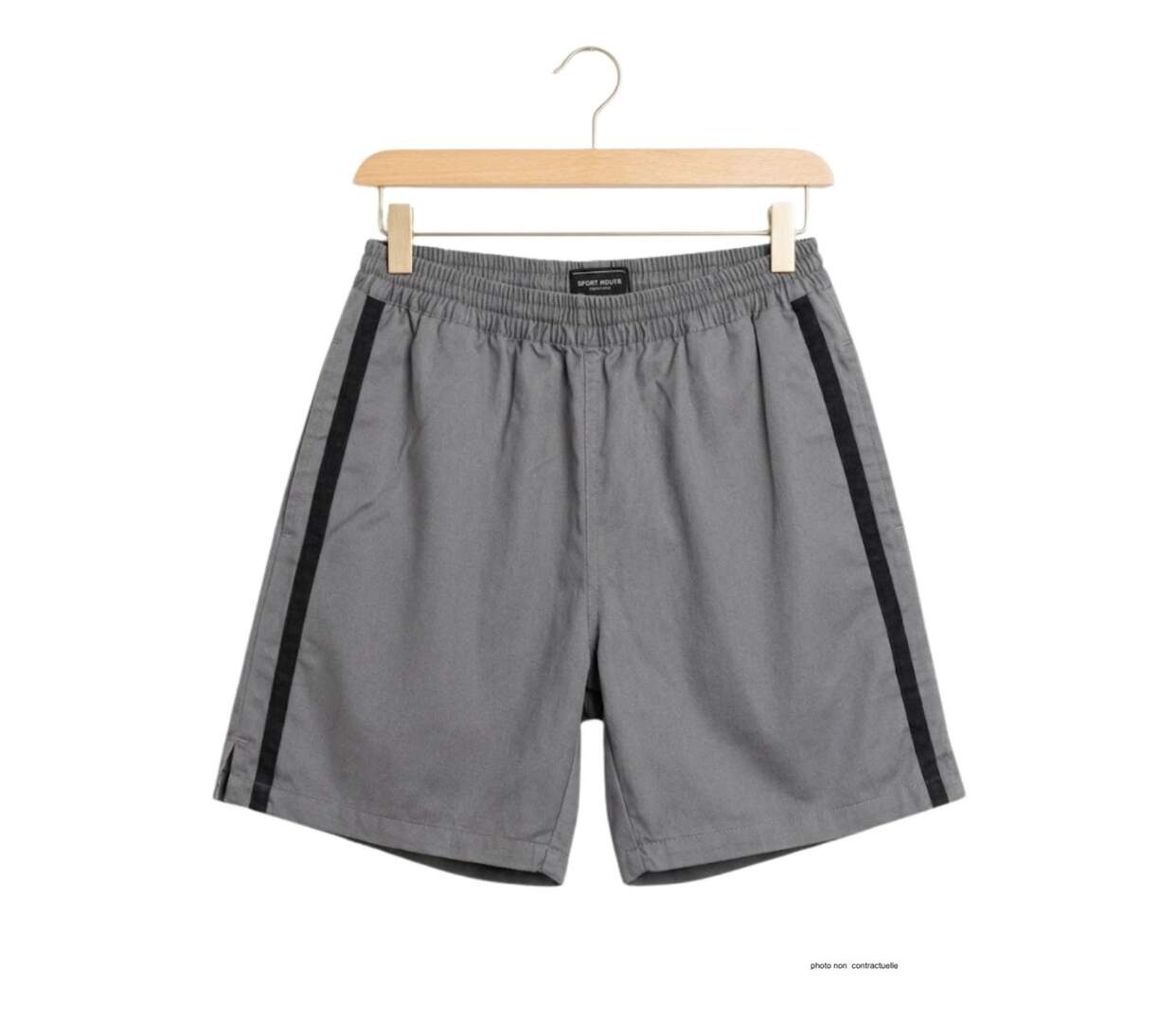 Short homme CHALLENGER 8L gris noir : le short en coton ultra-confortable spécial moisson-2