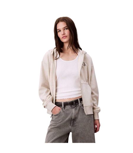 Veste À Capuche Femme Vanille Chiné Calvin Klein