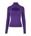 Womens/ladies Cut Out Turtle Neck Long-sleeved Top Real Violet Urban Classics-1