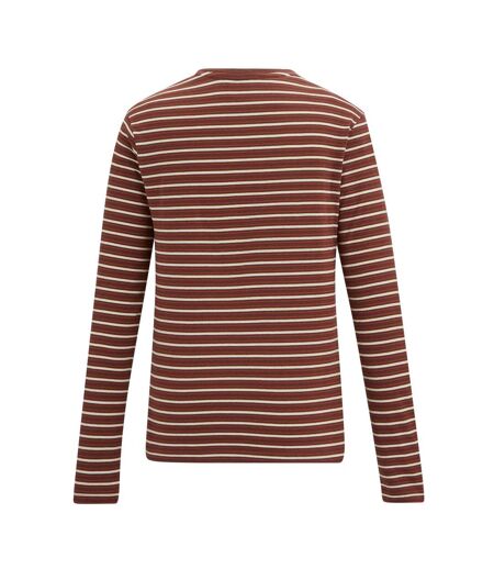Womens/ladies Federica Stripe Long-sleeved T-shirt Dark Cherry Light Vanilla Brick Regatta