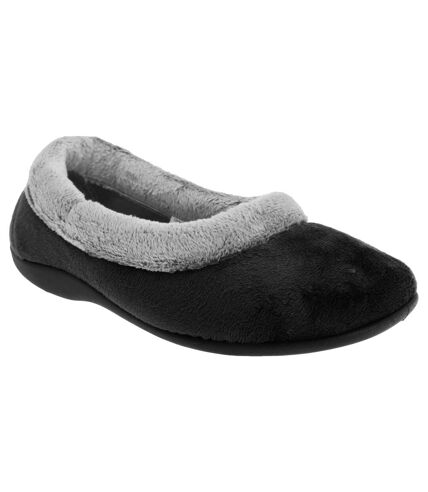 Sleepers Womens/Ladies Julia Memory Foam Collar Slippers (Black) - UTDF540