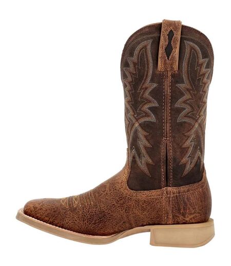Mens Rebel Pro Lite Grain Leather Cowboy Boots Rustic Tan Durango