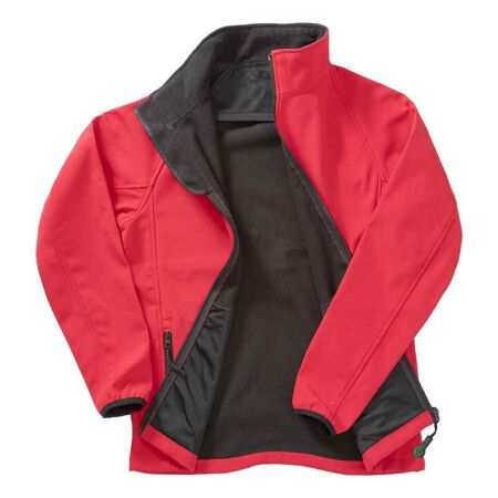 Mens printable soft shell jacket red/black Result Core