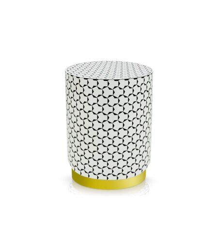 Pouf Rond Déco Géométrique 46cm Noir & Blanc