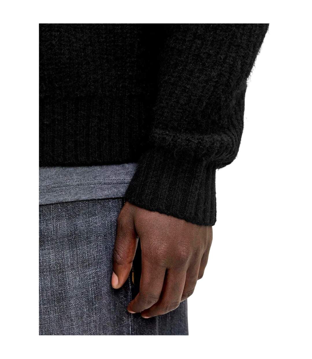 Mens York Flat Knit Long-sleeved Cardigan Black Jack And Jones-4