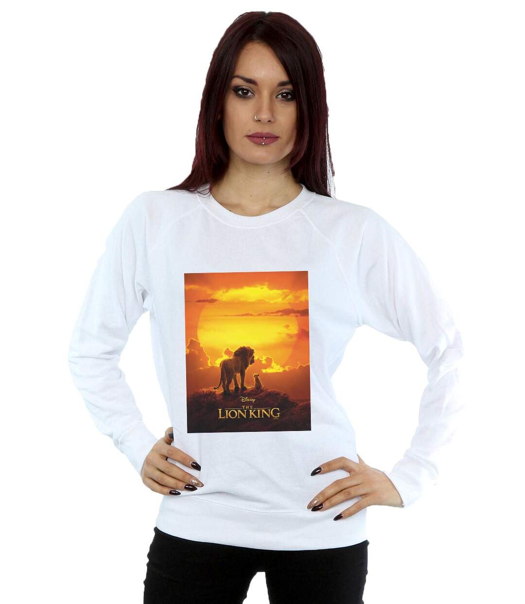 Disney Sweatshirt Womens/Ladies The Lion King Movie Sunset Poster (Blanc) - UTBI22186-2