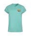 Womens/ladies seashore graphic slub t-shirt aqua blue Weird Fish-1