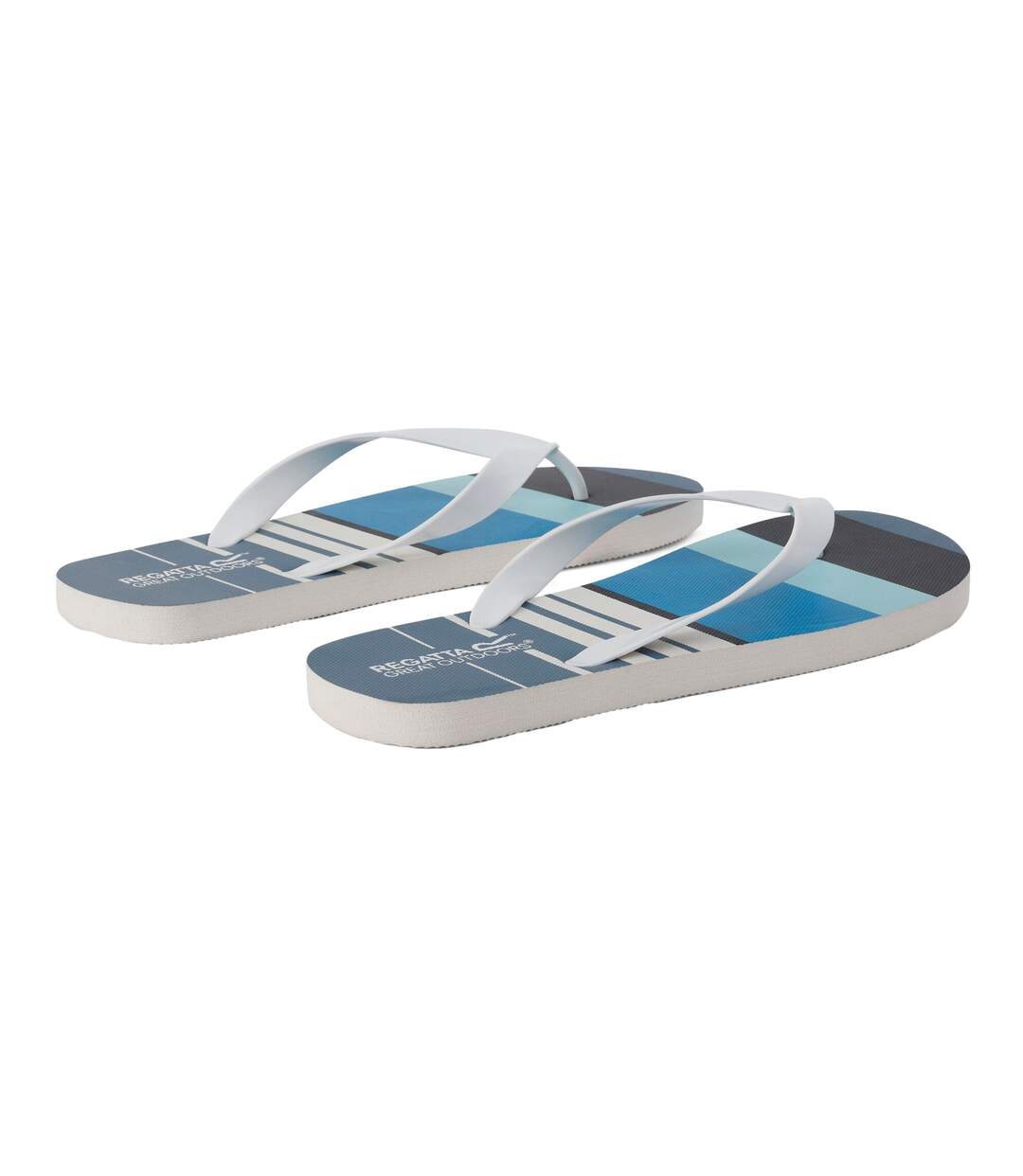 Mens bali striped flip flops blue Regatta