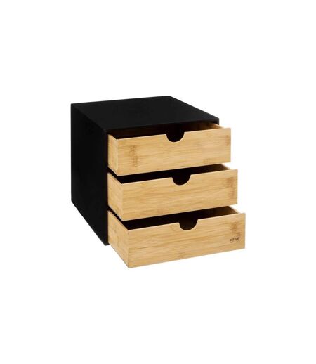 Tour de Rangement Bureau Carrée Bava 31cm Noir