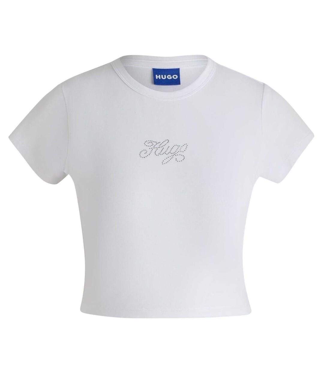 T-shirt Court Femme Blanc Hugo-1