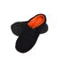 Mens Soft Quilted Padded Black Slippers with Mule Open Back