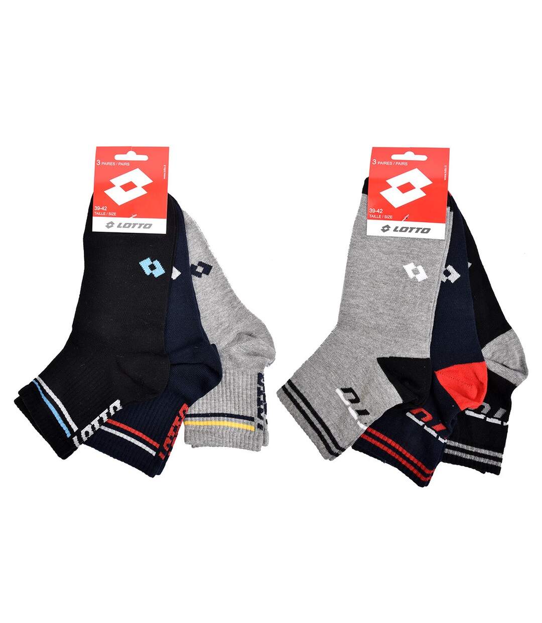 Chaussettes homme LOTTO Socquettes Pack de 6 Paires Quarter LOTTO Rayures