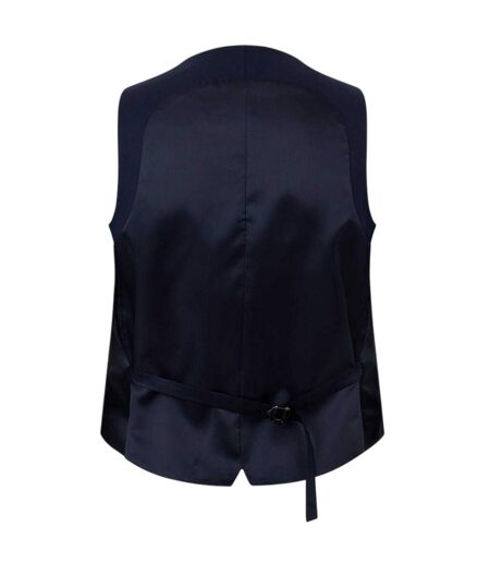 Mens Slim Waistcoat Navy Twisted Tailor