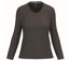 T-shirt manches longues col V - Femme - K382 - gris foncé-1