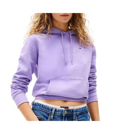 Sweat à capuche violet femme tommy hilfiger flag - m