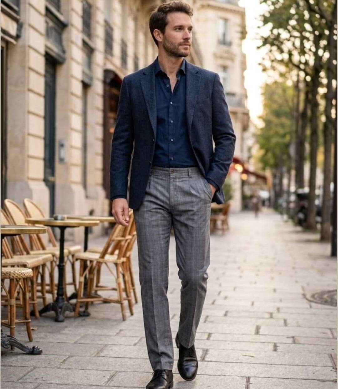 WINCHESTER WARD2G — Pantalon à carreaux gris : élégance habillée et coupe droite-5