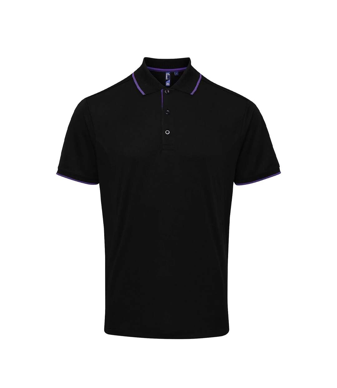Polo Coolchecker Homme Noir Violet Premier-1