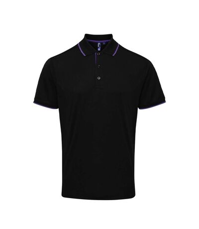 Polo Coolchecker Homme Noir Violet Premier