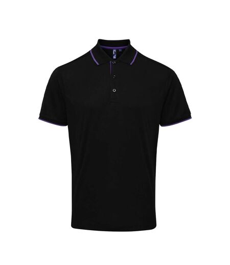 Polo Coolchecker Homme Noir Violet Premier
