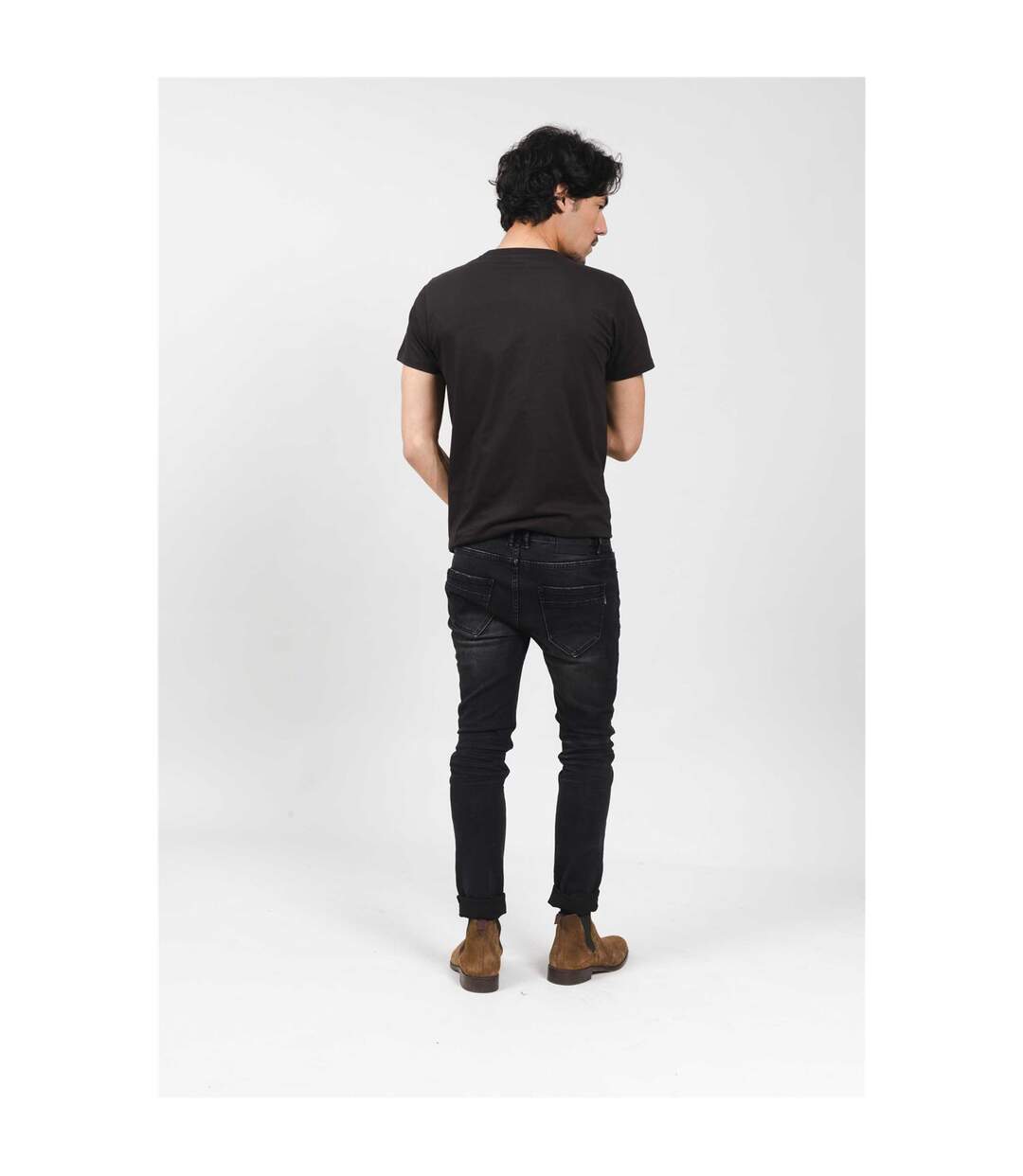 Jeans slim effet usé  Deep Black Used