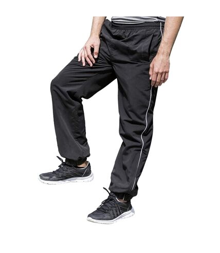 Tombo Teamsport Unisex Start Line Track Pants (Black/White Piping)