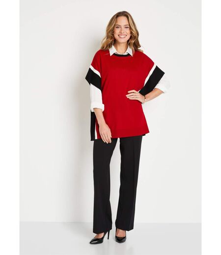 Pull poncho uni long col rond