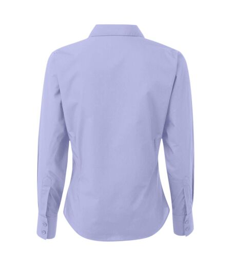 Premier Womens/Ladies Poplin Long Sleeve Blouse / Plain Work Shirt (Mid blue) - UTRW1090